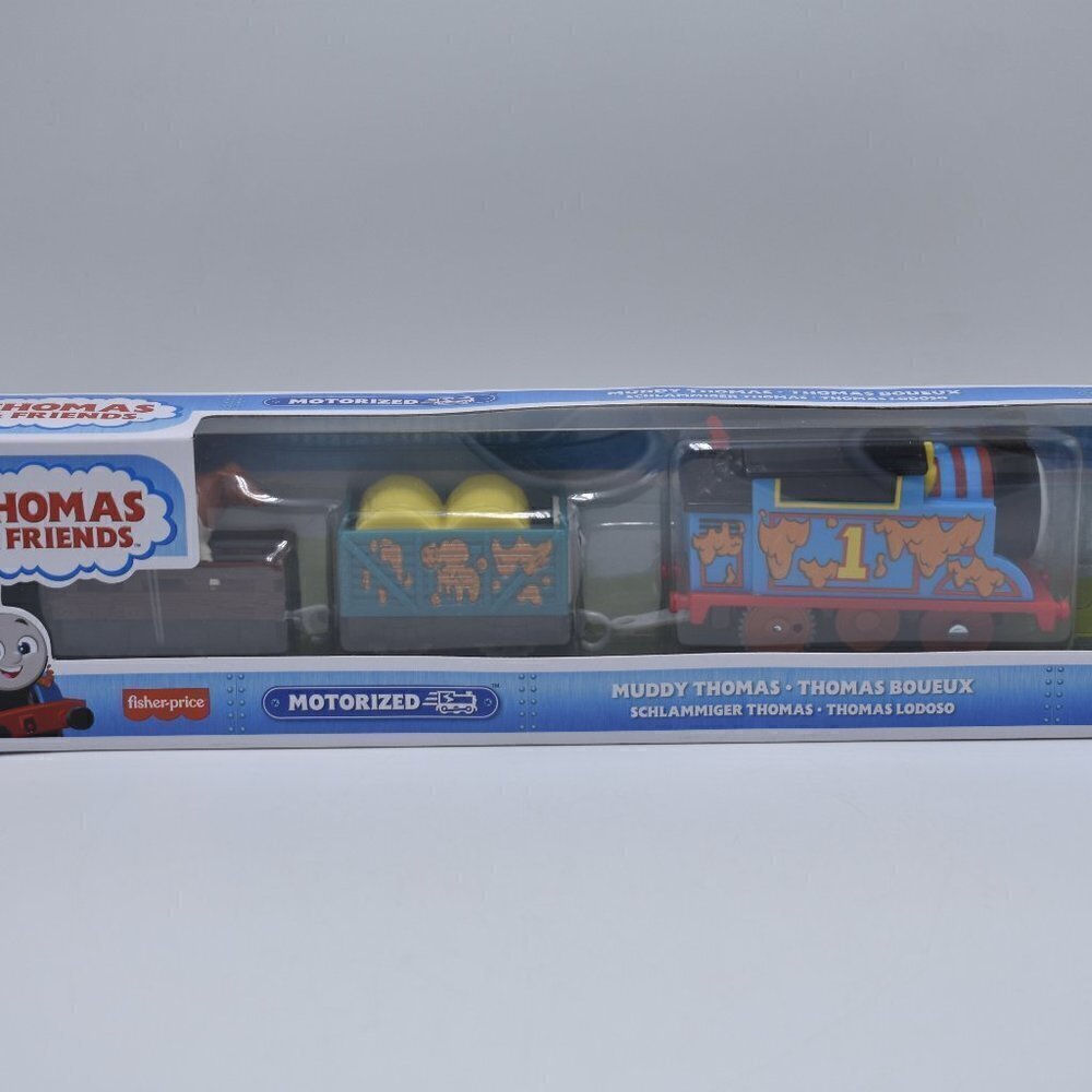 Thomas & Friends Fisher-Price Motorized Muddy Thomas with Cars New